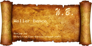 Weller Bence névjegykártya